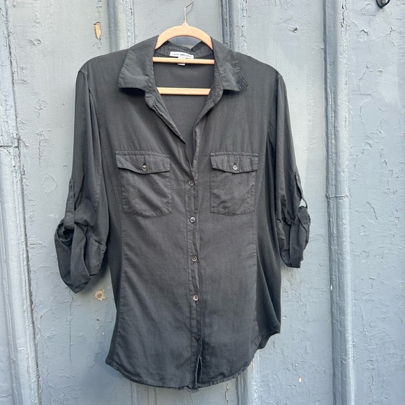 James Perse Sheer Slub Side Panel Shirt, size “3” (L) - Picture 4 of 11